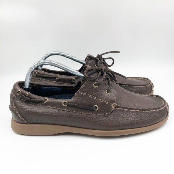 ROCKPORT Washable Brown Leather Boat Shoes Loafers Mens 9.5 - Picture 4 of 10